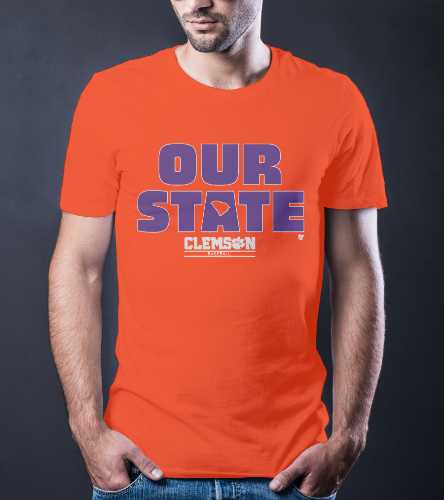 Clemson Baseball Our State South Carolina Outline T-Shirt