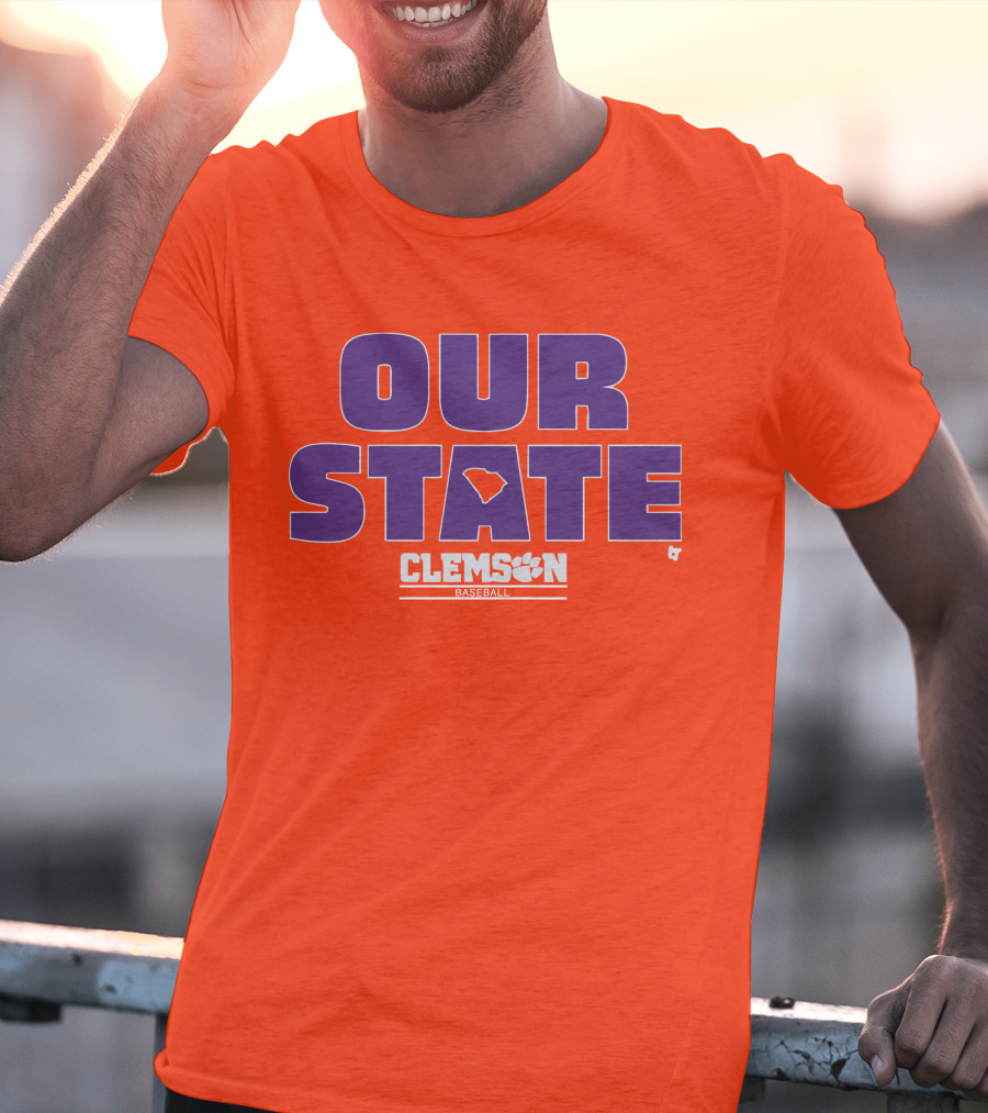 Clemson Baseball Our State South Carolina Outline T-Shirt