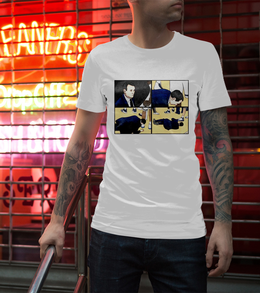 Collapse Basketball Comic Coach On Court Scene T-Shirt