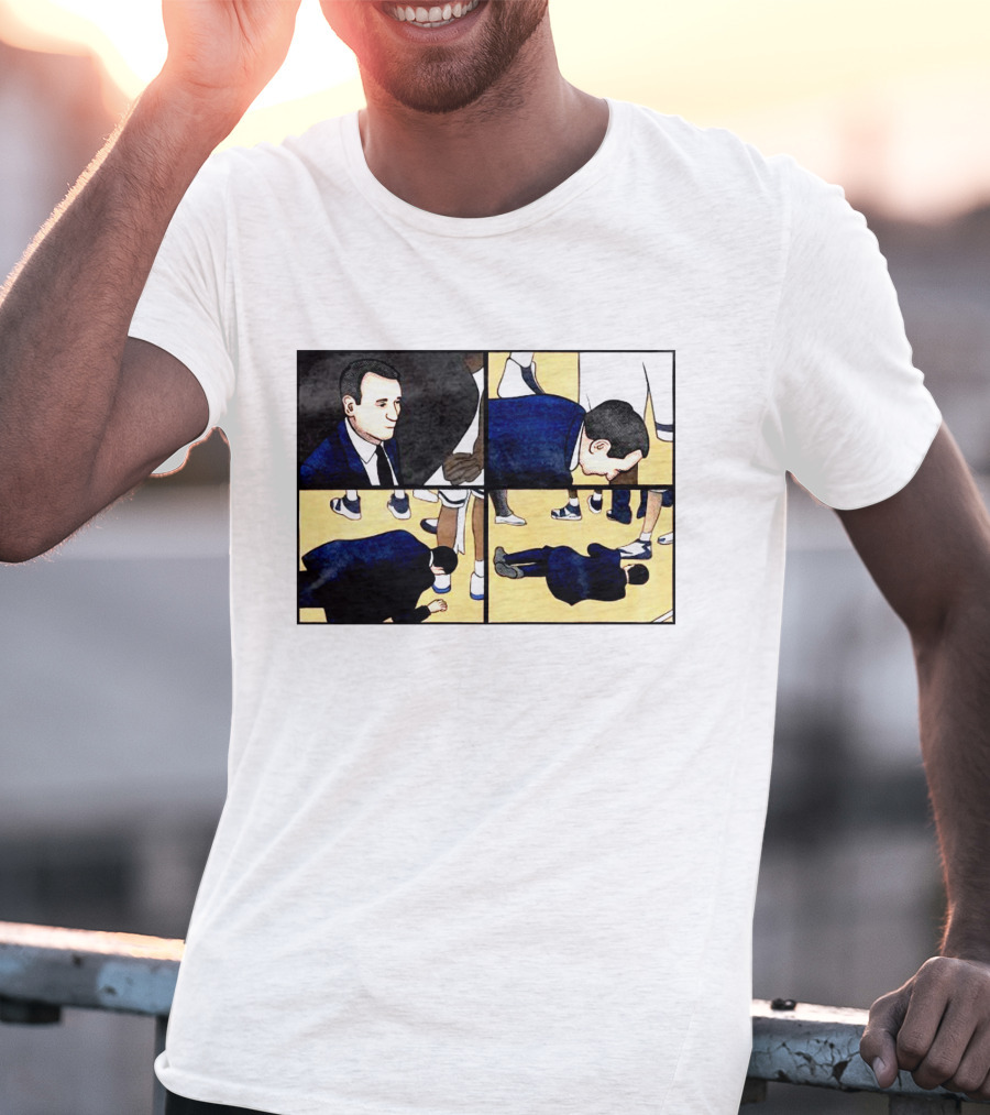 Collapse Basketball Comic Coach On Court Scene T-Shirt
