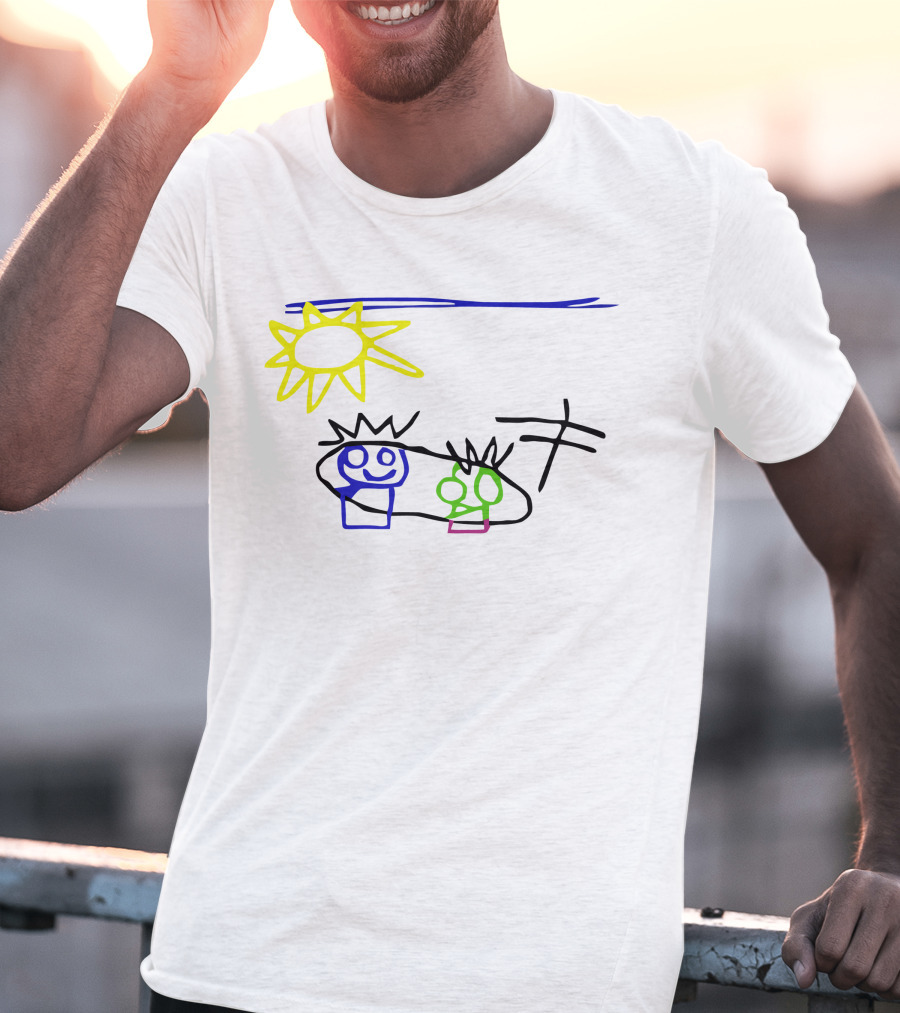 Russell Westbrook Son Childlike Drawing Sun And Figures T-Shirt