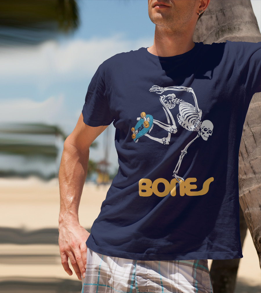 Bones Brigade Skeleton On Skateboard T-Shirt