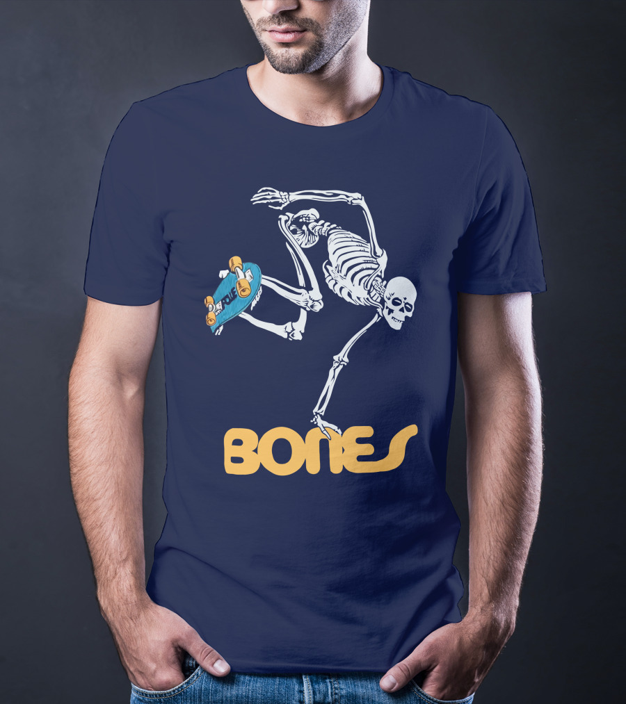 Bones Brigade Skeleton On Skateboard T-Shirt