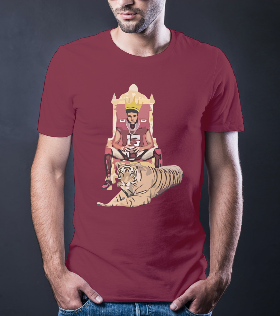 Jordan Travis College King Football Throne With Crown And Tiger T-Shirt