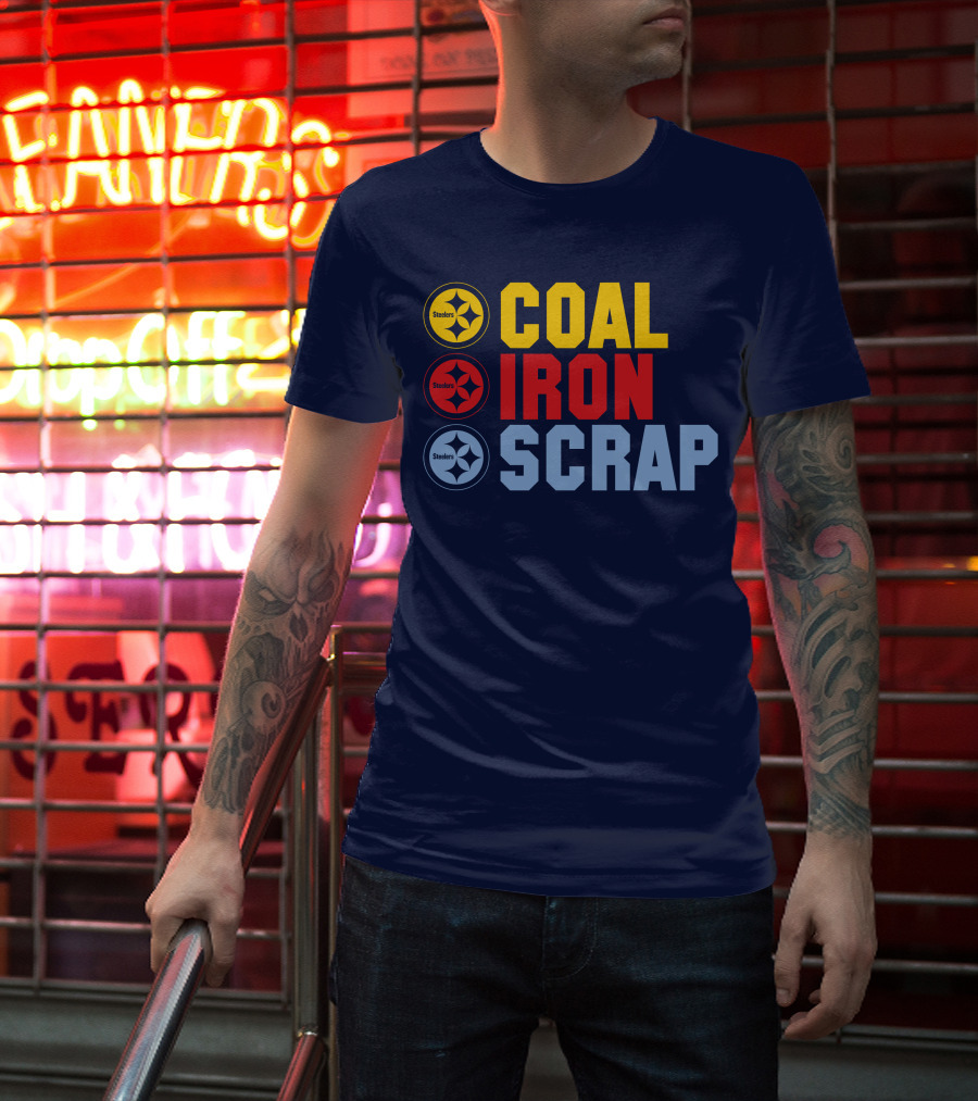Steelers Coal Iron Scrap Football T-Shirt