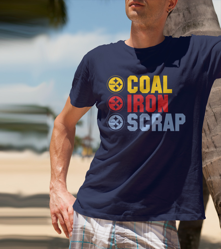 Steelers Coal Iron Scrap Football T-Shirt
