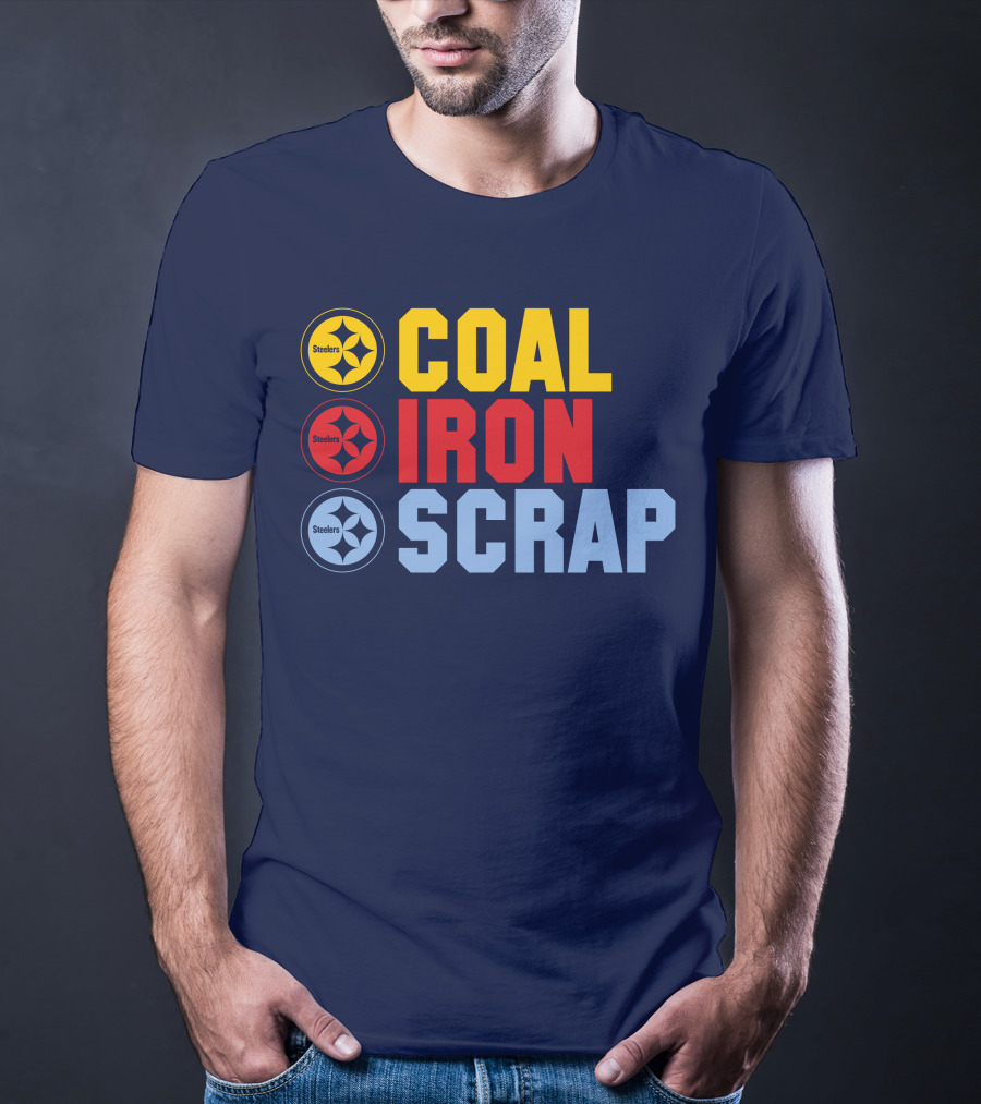 Steelers Coal Iron Scrap Football T-Shirt