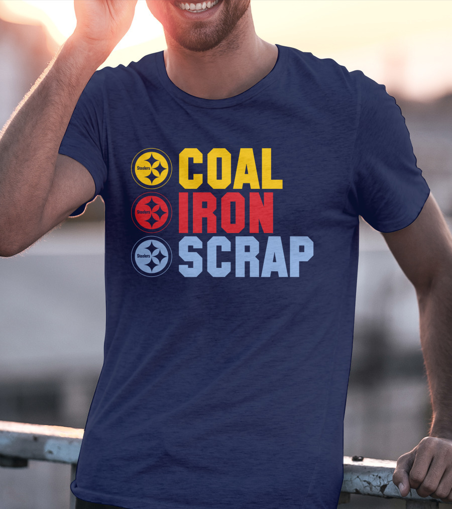 Steelers Coal Iron Scrap Football T-Shirt