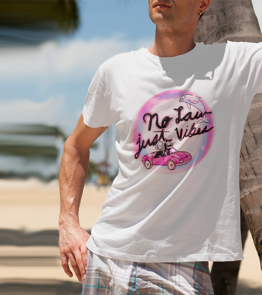 Strict Scrutiny No Law Just Vibes Dolphin Car Adventure T-Shirt