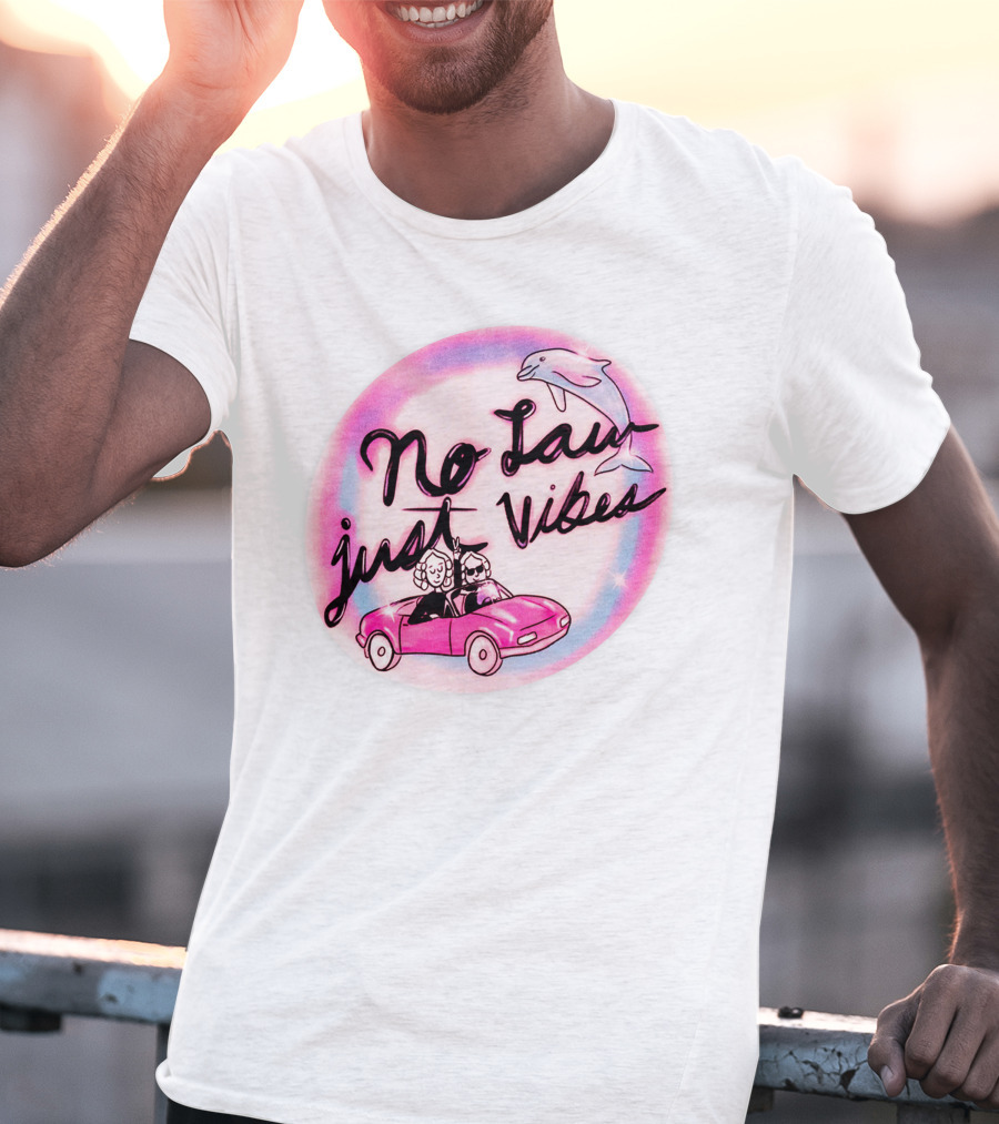Strict Scrutiny No Law Just Vibes Dolphin Car Adventure T-Shirt