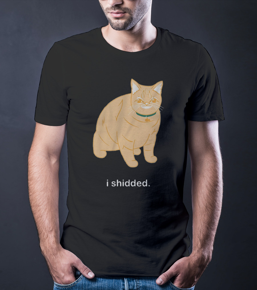 I Shidded Cat Orange Feline With Green Collar T-Shirt