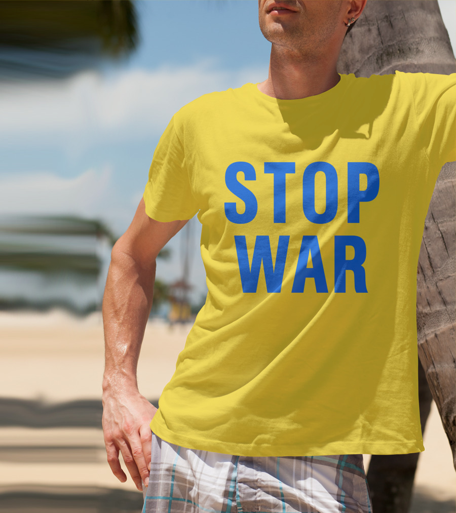 Illia Kovtun Stop War Shirt Bold Blue Typography T-Shirt