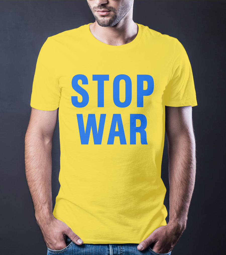 Illia Kovtun Stop War Shirt Bold Blue Typography T-Shirt