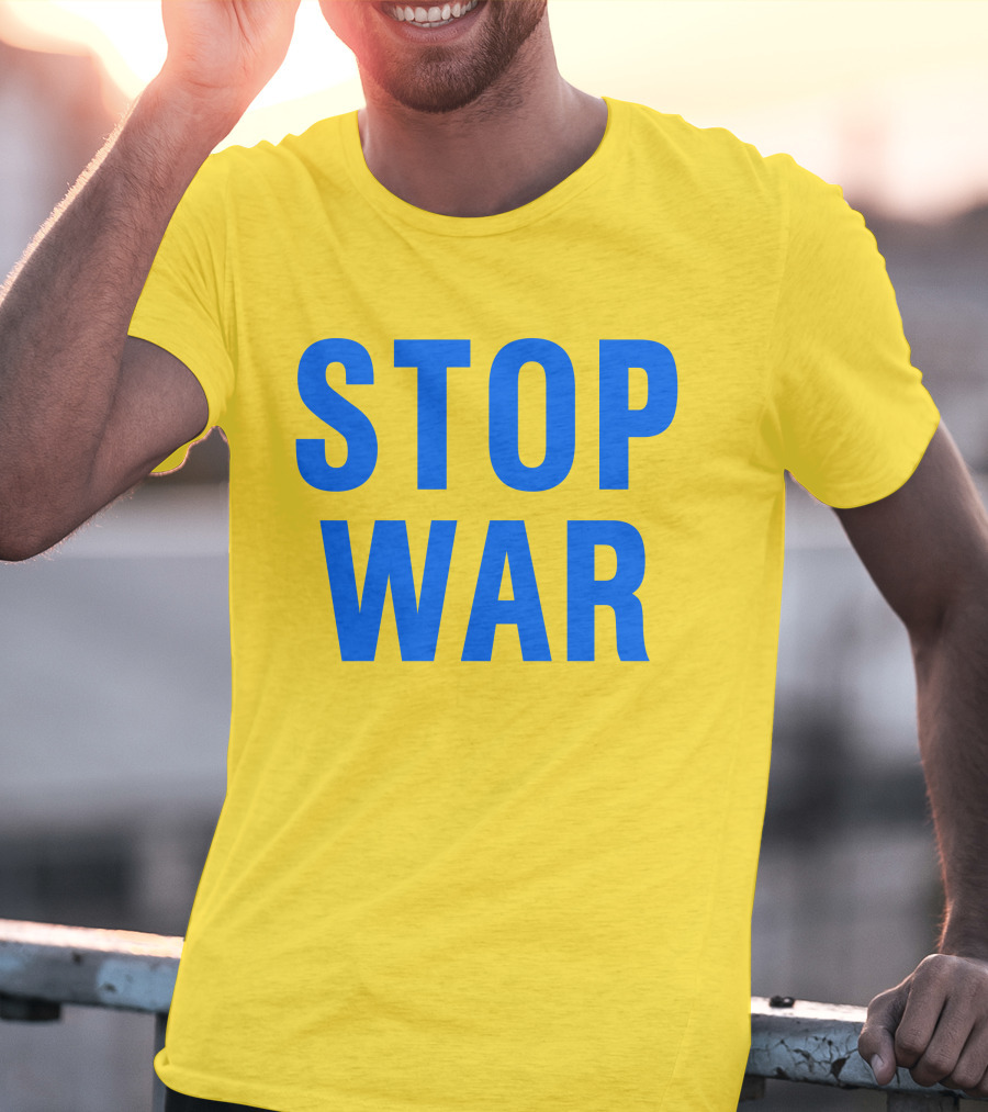 Illia Kovtun Stop War Shirt Bold Blue Typography T-Shirt