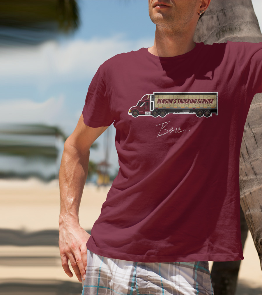 Trey Benson Benson's Trucking Service College WHT T-Shirt