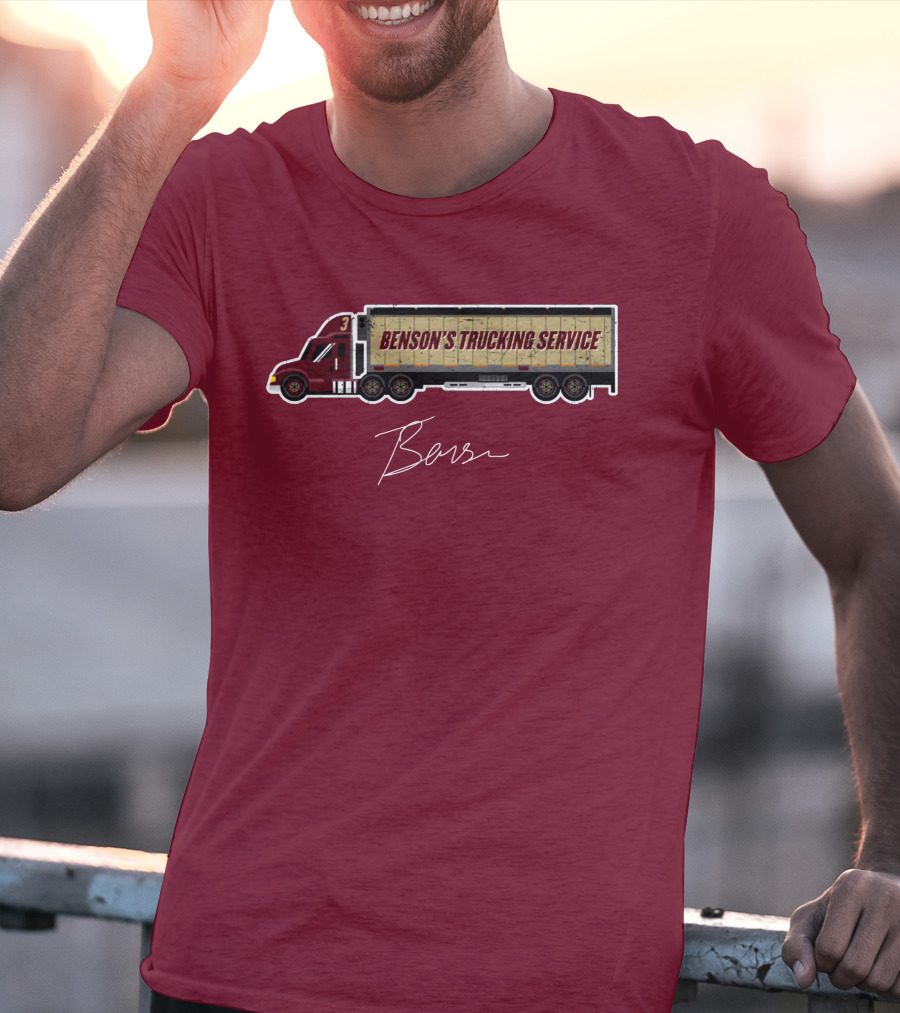 Trey Benson Benson's Trucking Service College WHT T-Shirt