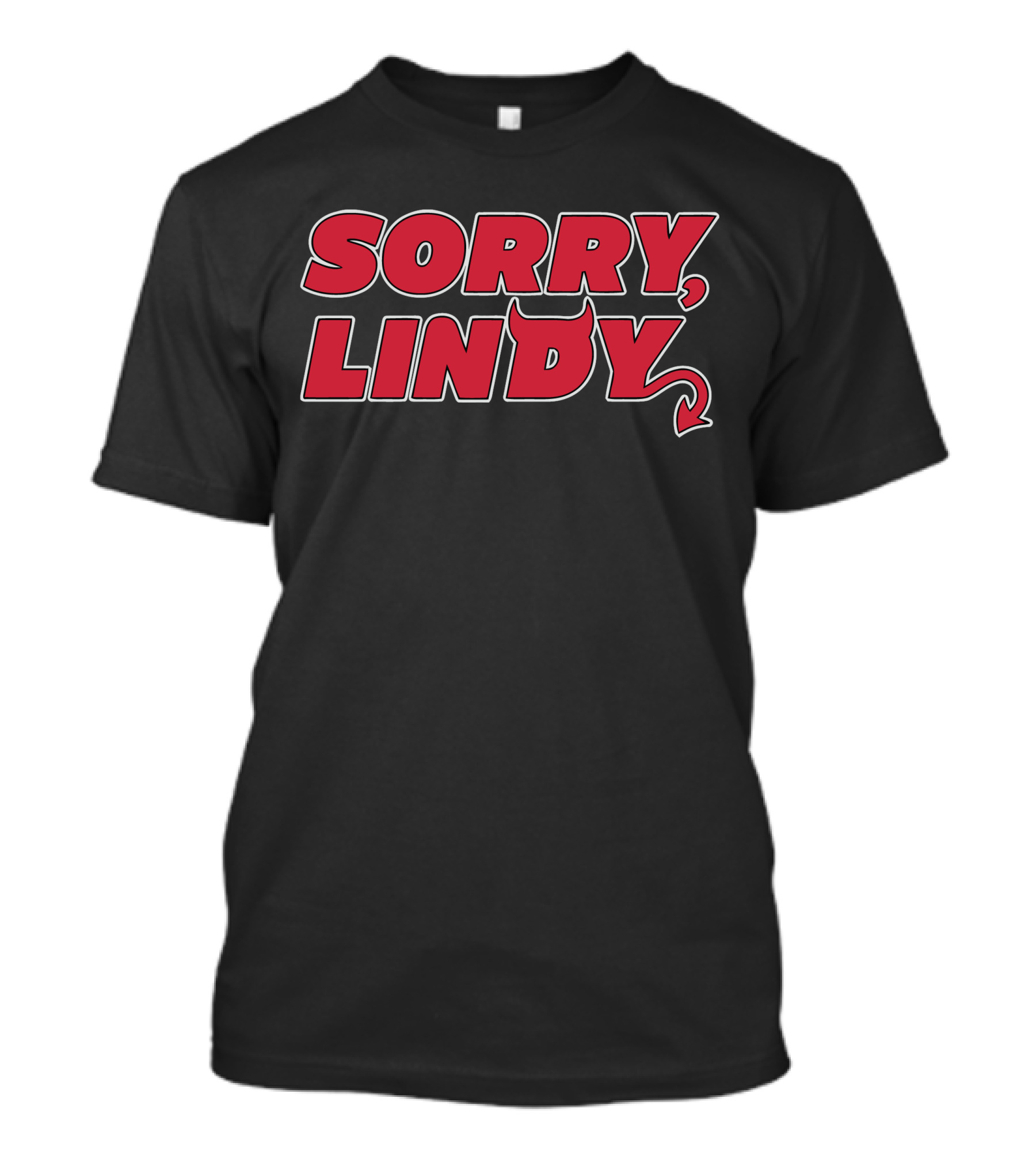 Sorry Lindy Devil Horns And Tail Text T-Shirt