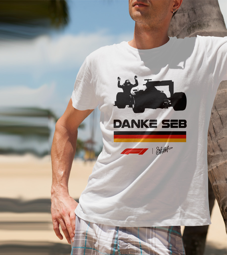 Sebastian Vettel Danke Seb Formula 1 F1 German Flag Racing T-Shirt
