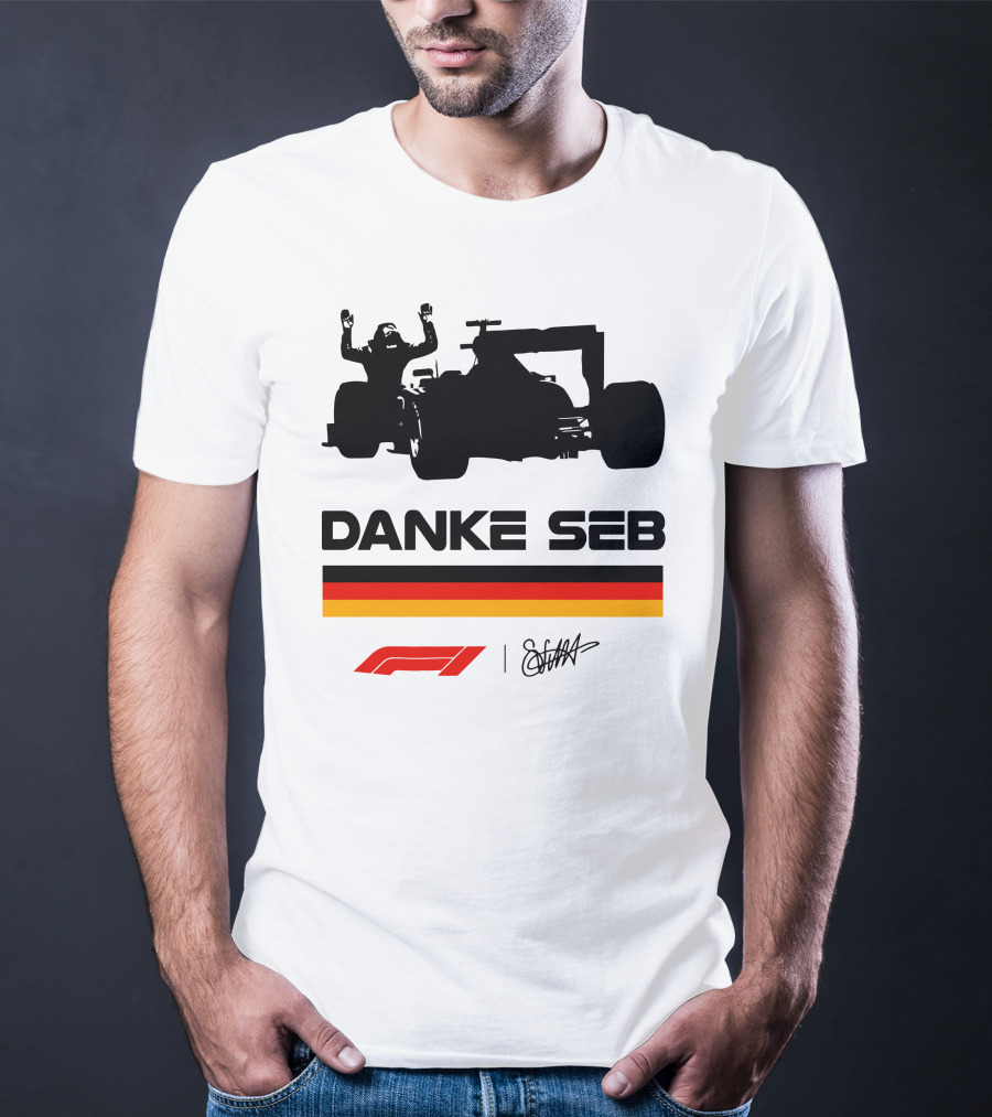 Sebastian Vettel Danke Seb Formula 1 F1 German Flag Racing T-Shirt