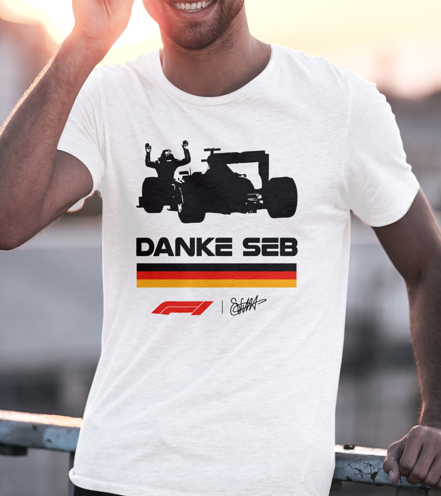 Sebastian Vettel Danke Seb Formula 1 F1 German Flag Racing T-Shirt