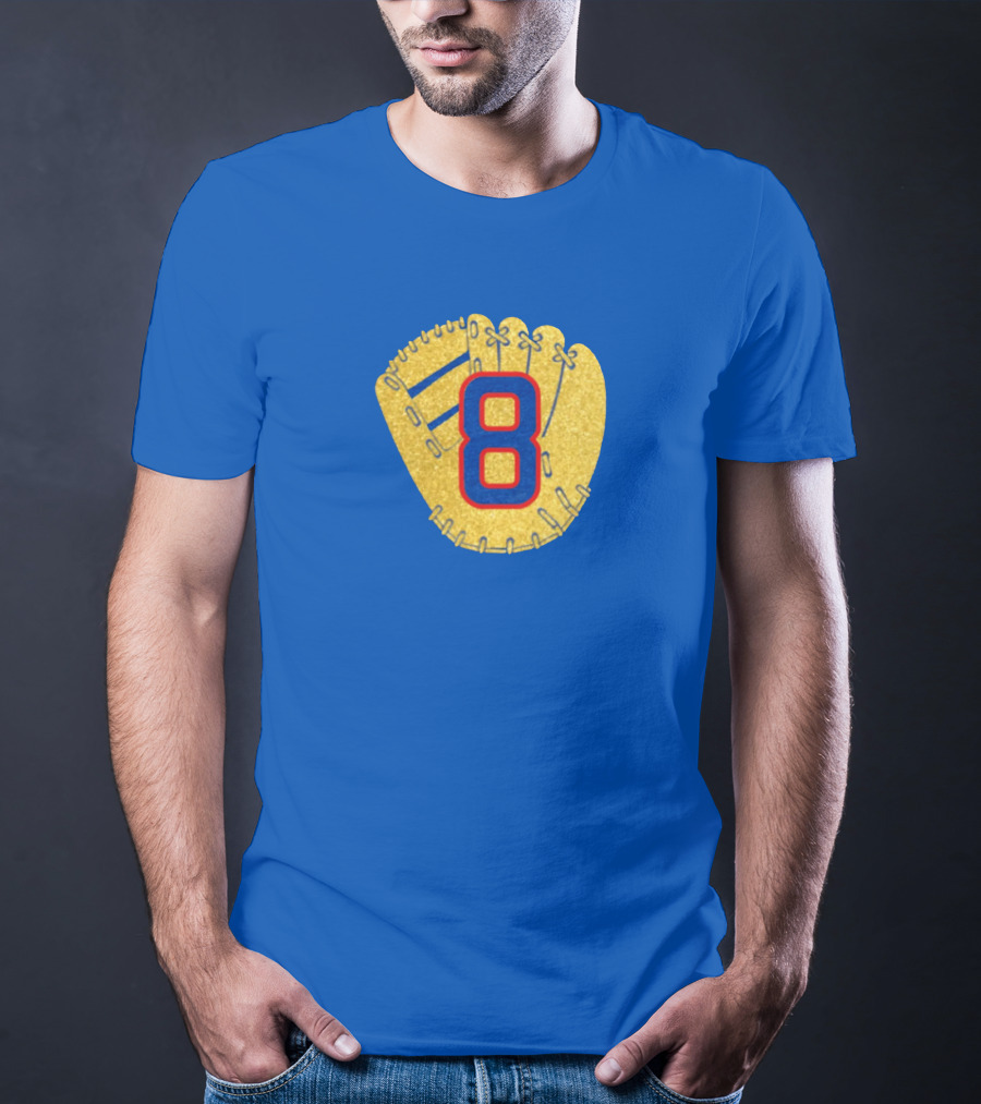 Gold Glove 8 Blue Background T-Shirt