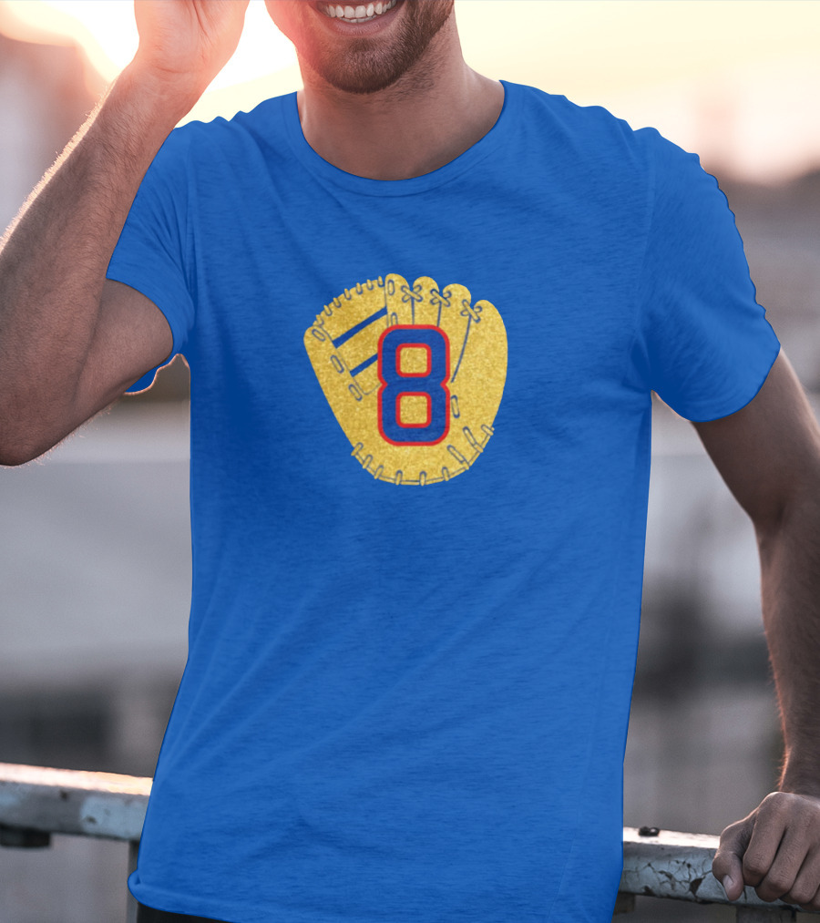 Gold Glove 8 Blue Background T-Shirt