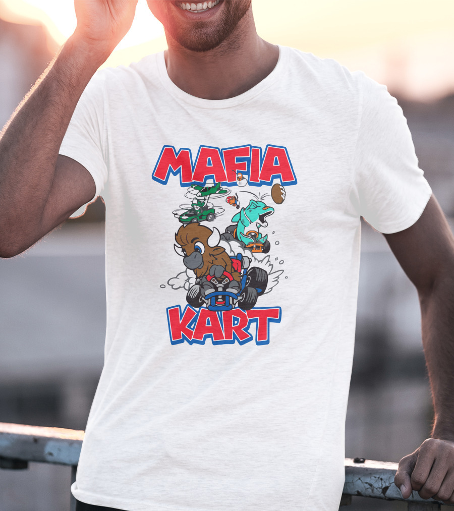 Buffalo Racing Fun Mafia Kart Football Chaos T-Shirt