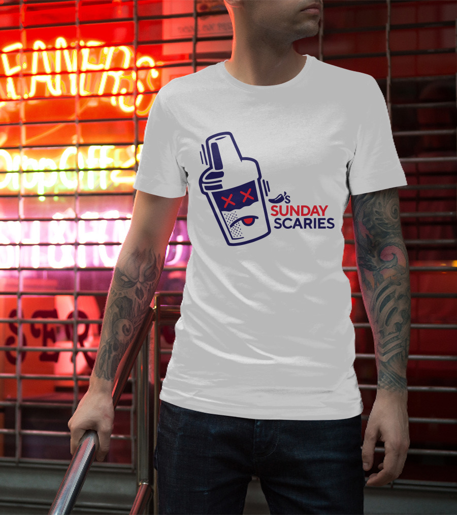 Chili's Sunday Scaries Drink Shaker Icon With Fun Expression T-Shirt