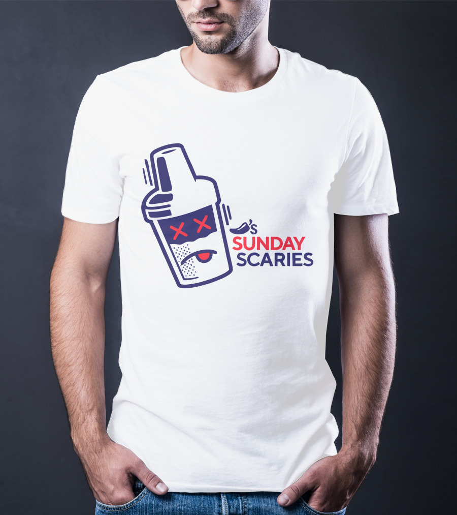 Chili's Sunday Scaries Drink Shaker Icon With Fun Expression T-Shirt