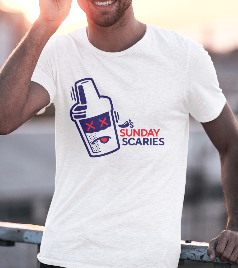 Chili's Sunday Scaries Drink Shaker Icon With Fun Expression T-Shirt