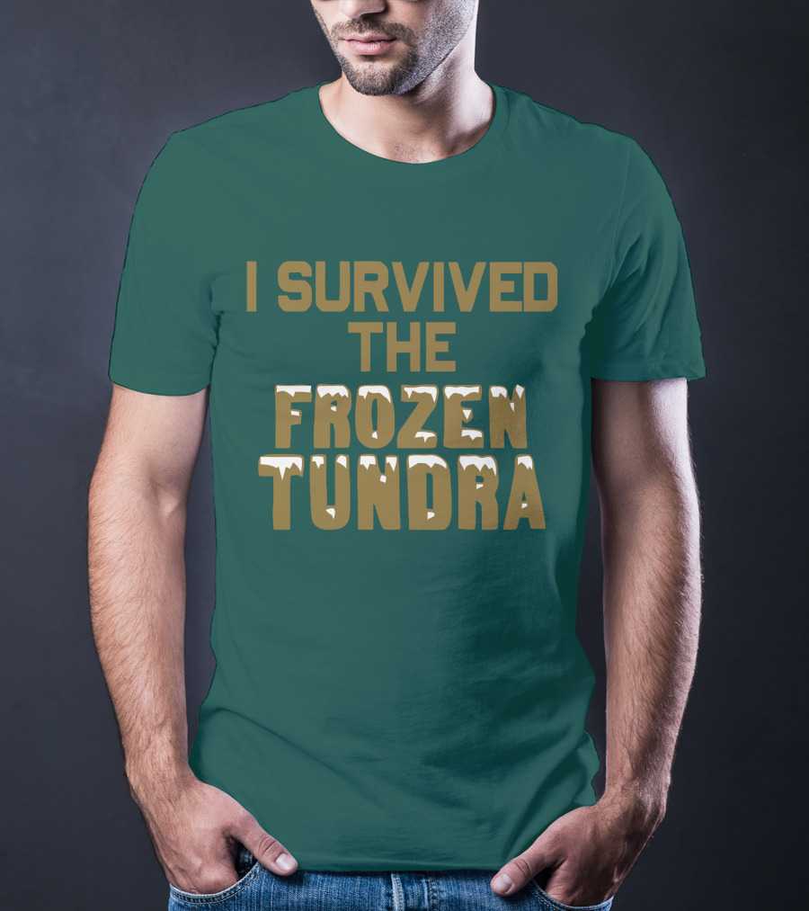 I Survived The Frozen Tundra Statement With Ice-Capped Letters T-Shirt