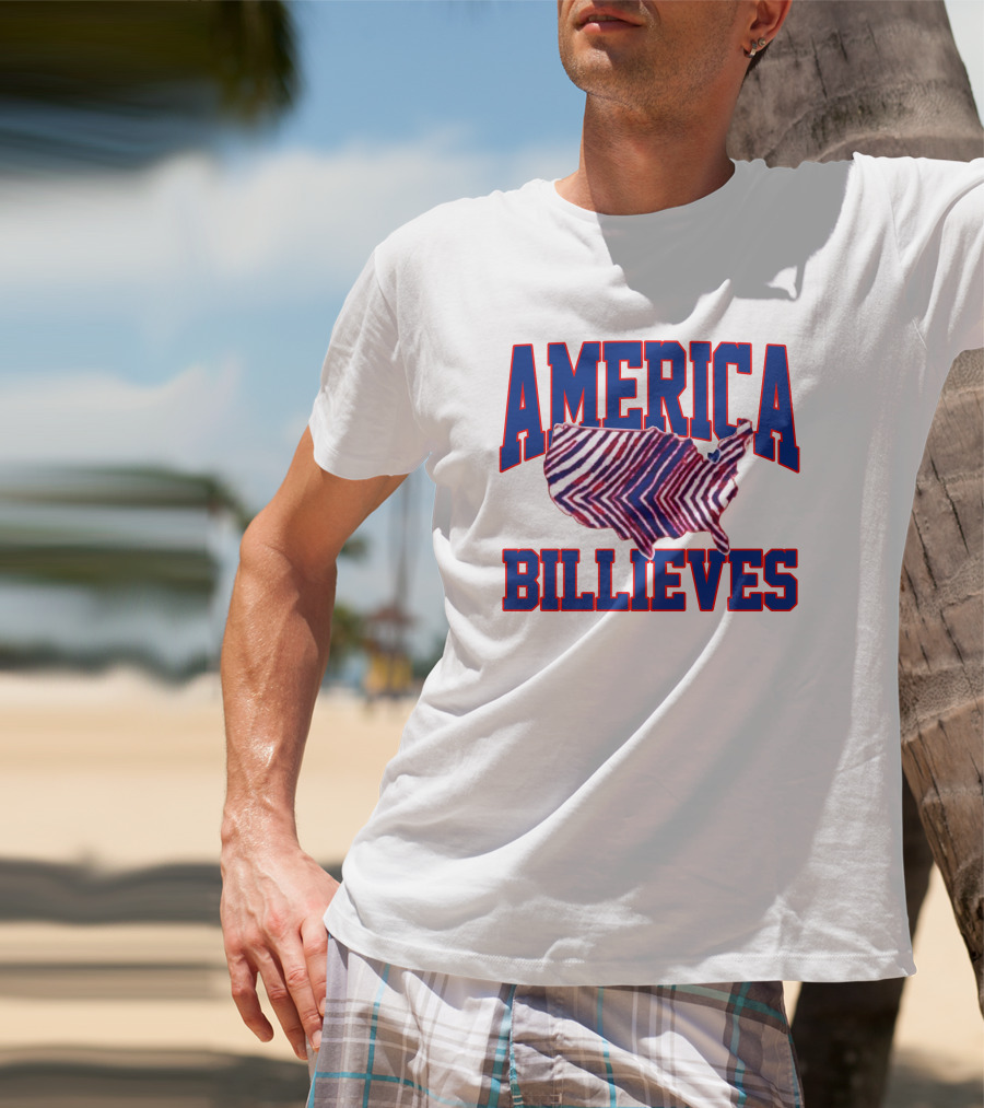 America Billieves Map Zubaz T-Shirt