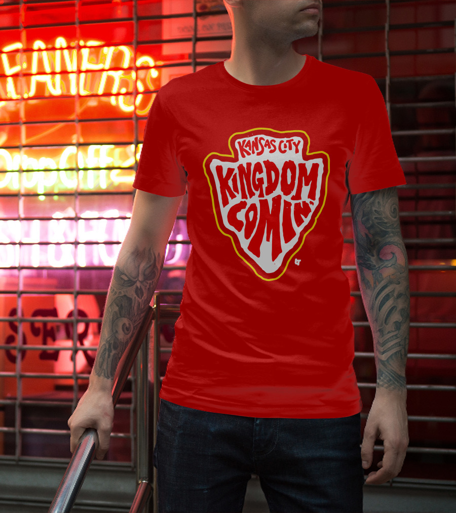 Kansas City Kingdom Comin' Red Shield T-Shirt