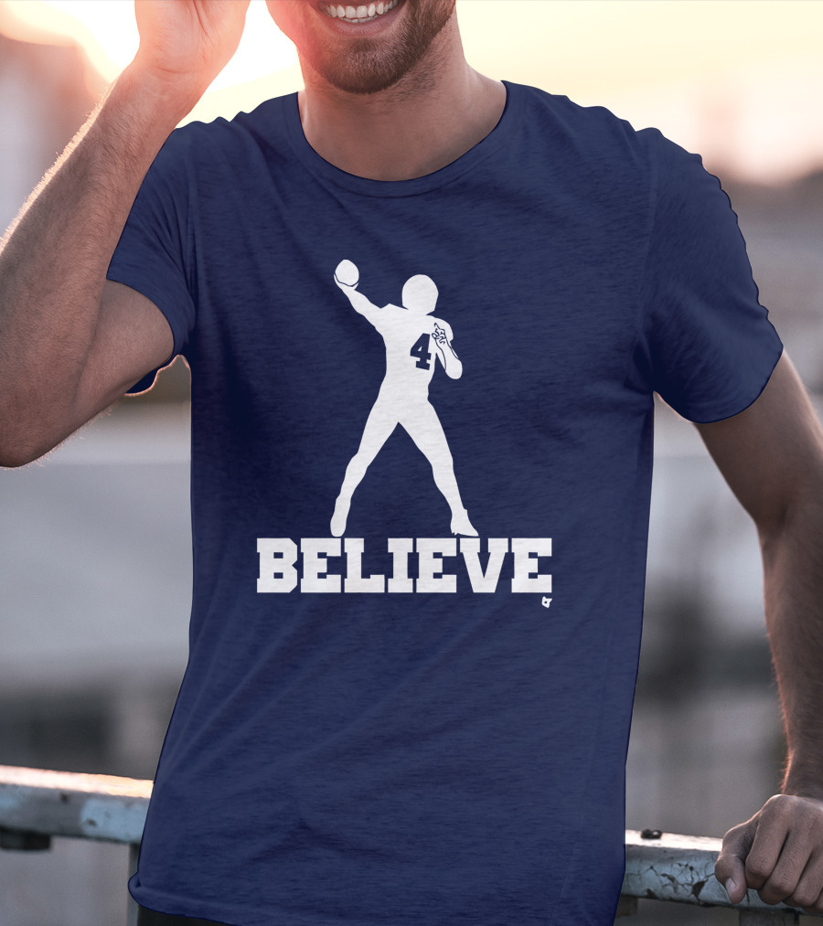 Dak Prescott Number 4 Believe Football T-Shirt