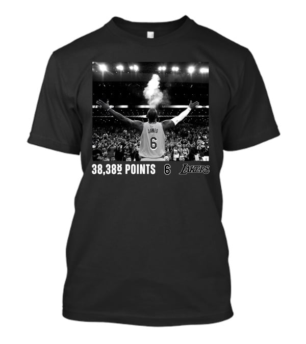 LeBron James Lakers 38,388 Points Scoring Record 6 Jersey Fans T-Shirt