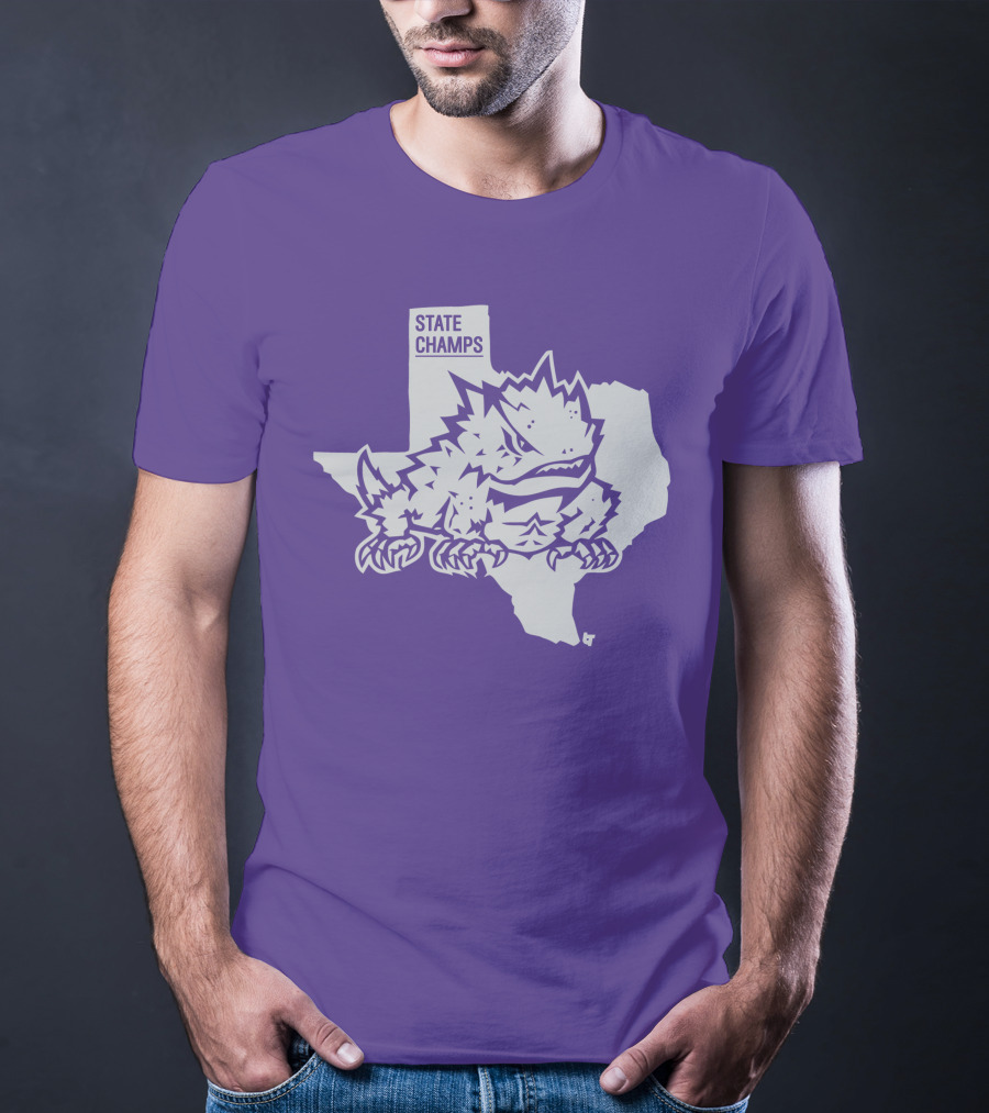 TCU State Champs Texas Horned Frog Outline T-Shirt