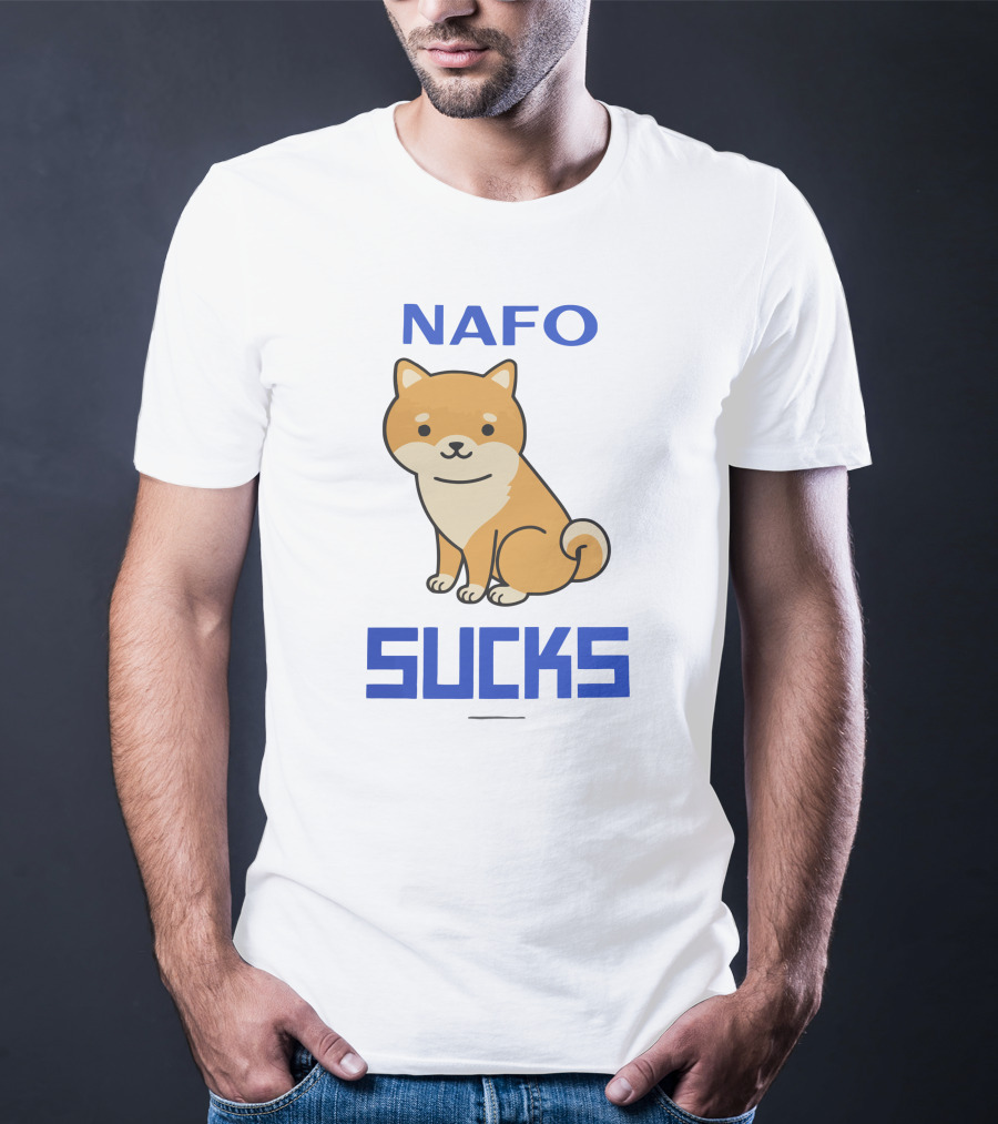NAFO Sucks Cute Dog Cartoon T-Shirt