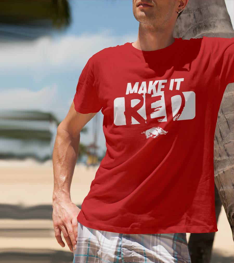 Make It Red Arkansas Razorbacks Bold Team Spirit T-Shirt
