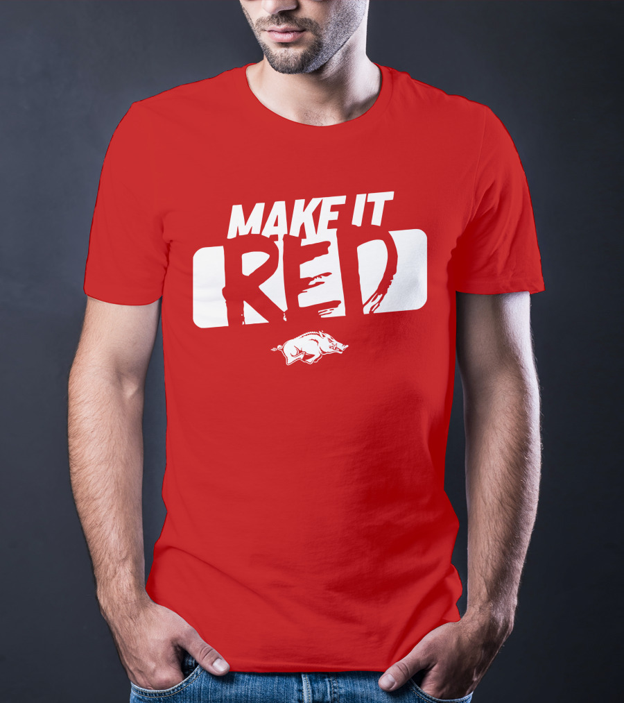 Make It Red Arkansas Razorbacks Bold Team Spirit T-Shirt