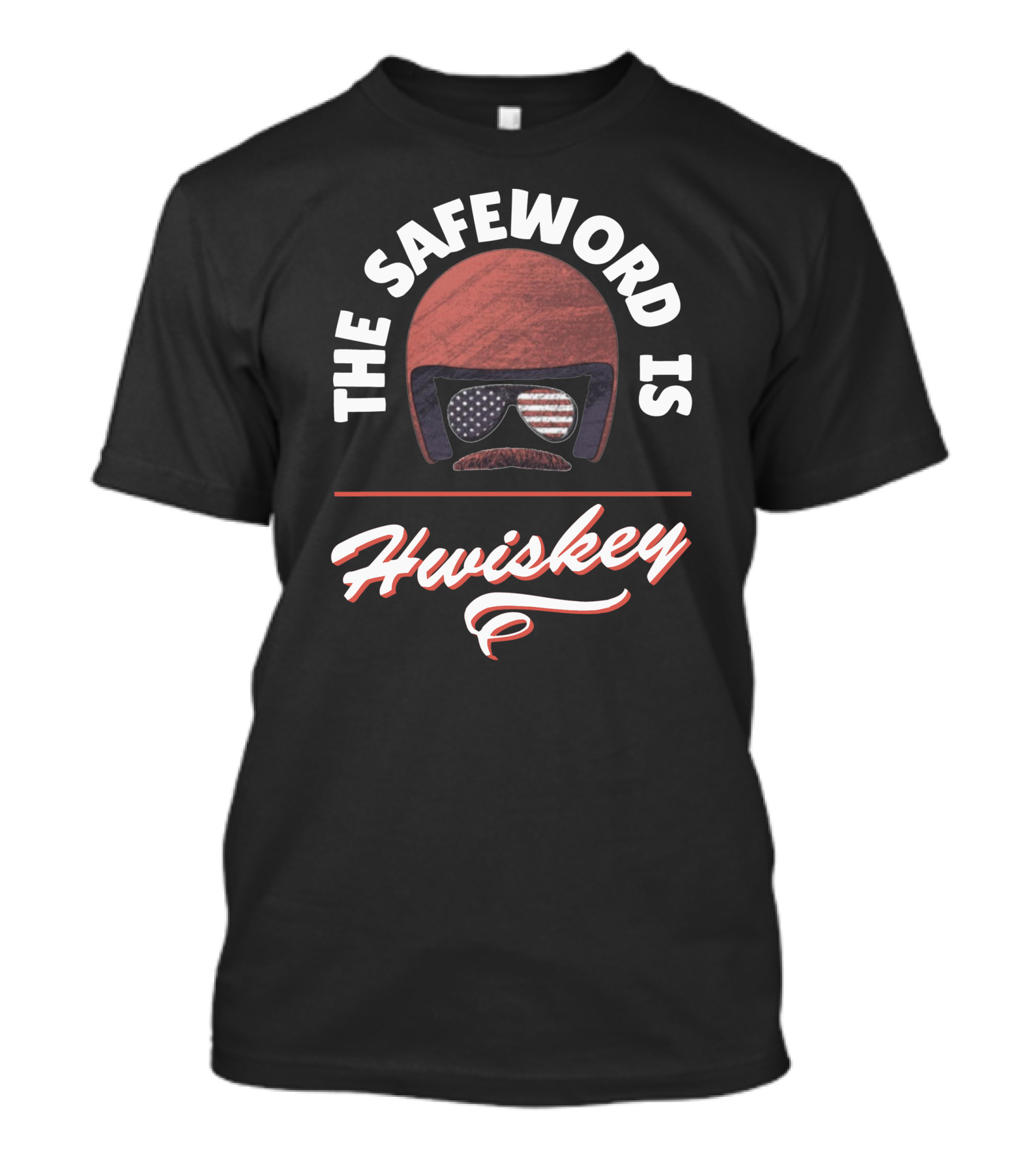 The Safeword Is Whiskey American Flag Helmet And Goggles T-Shirt