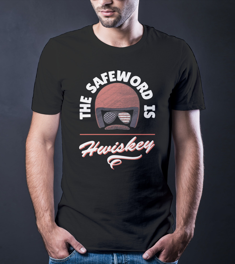 The Safeword Is Whiskey American Flag Helmet And Goggles T-Shirt