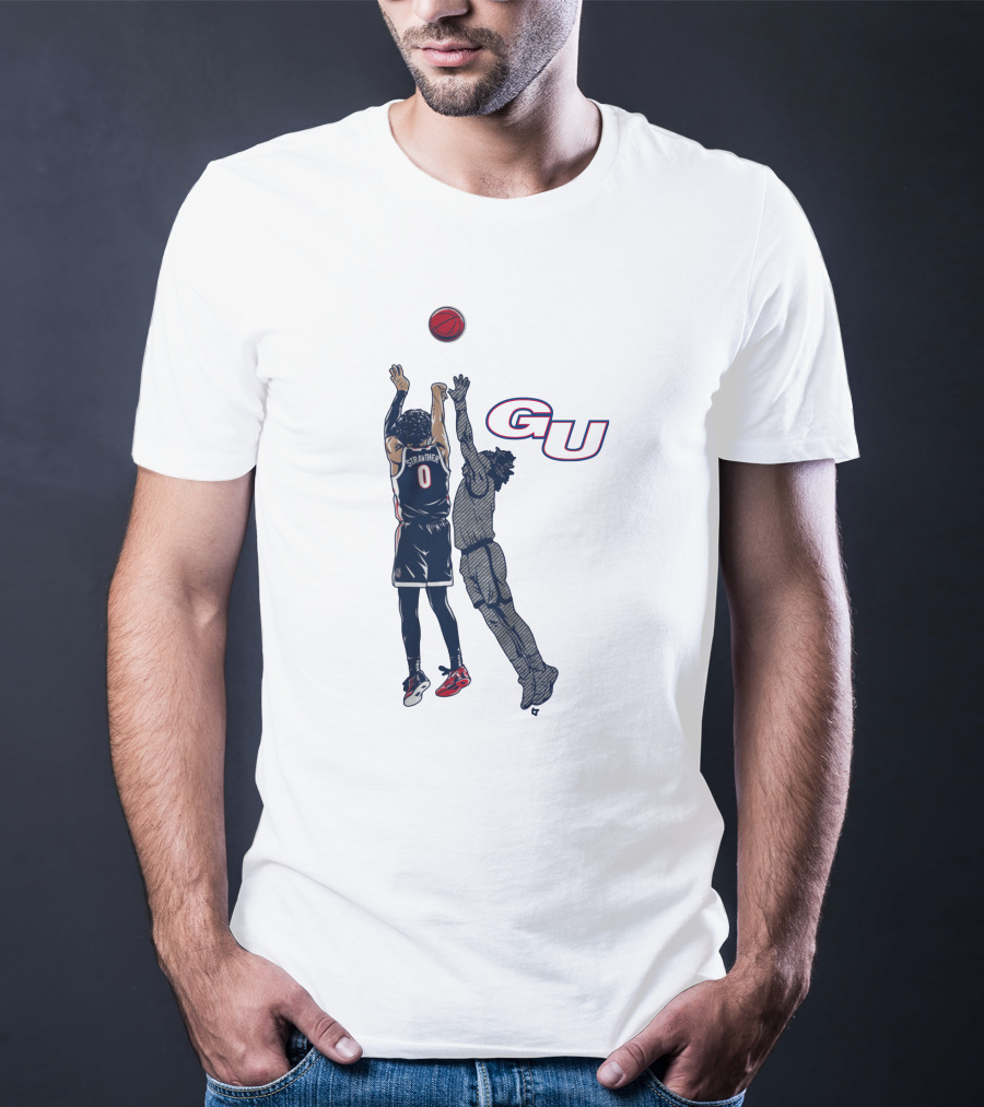 Gonzaga Basketball Julian Strawther Iconic Game-Winning Shot GU T-Shirt