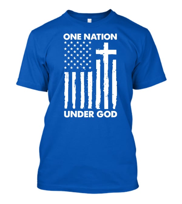 One Nation Under God American Flag Cross Stars Stripes Representation T-Shirt
