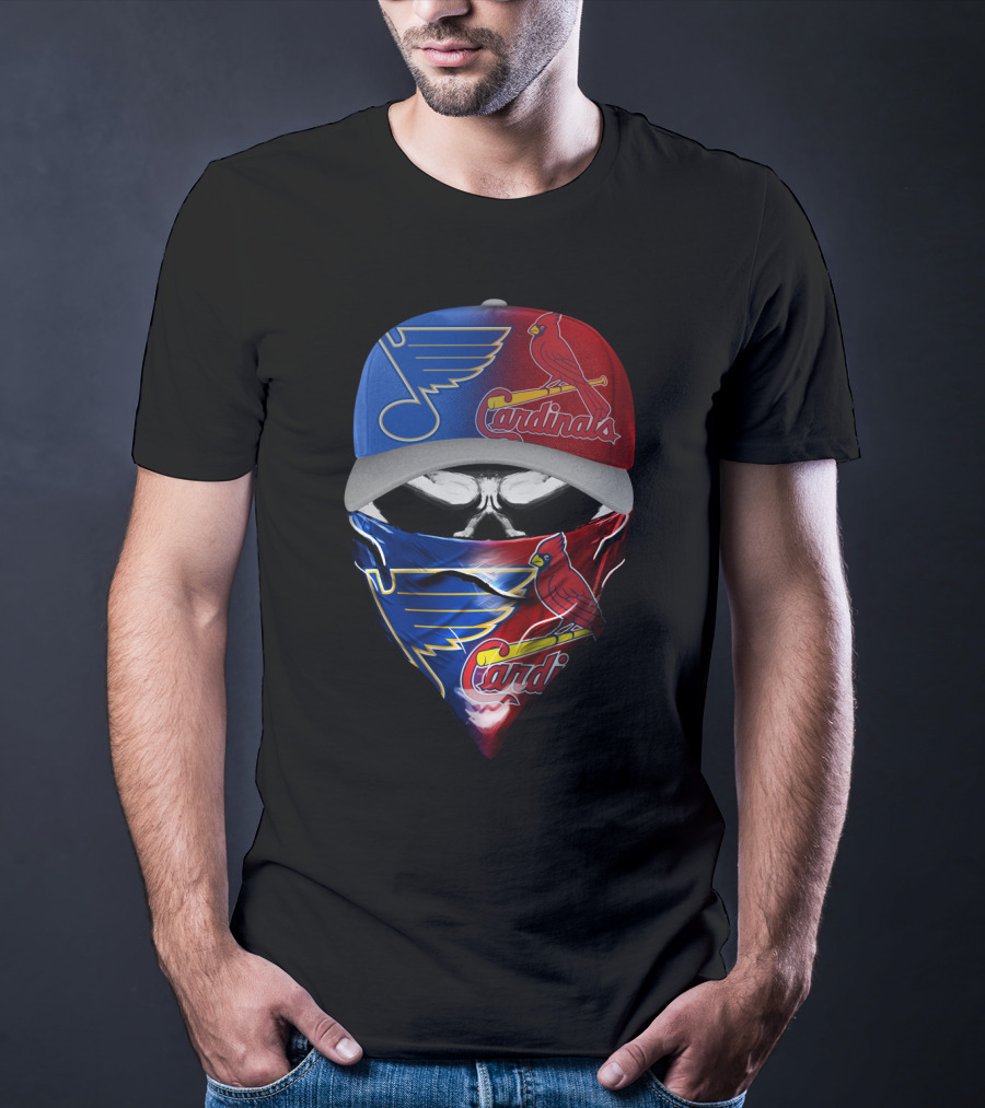Blues Cardinals Skull T-Shirt