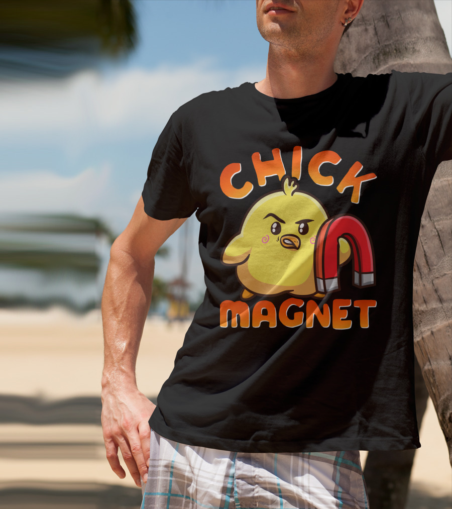 Chick Magnet Funny Halloween Costume Magnetic Little Chick With Magnet T-Shirt