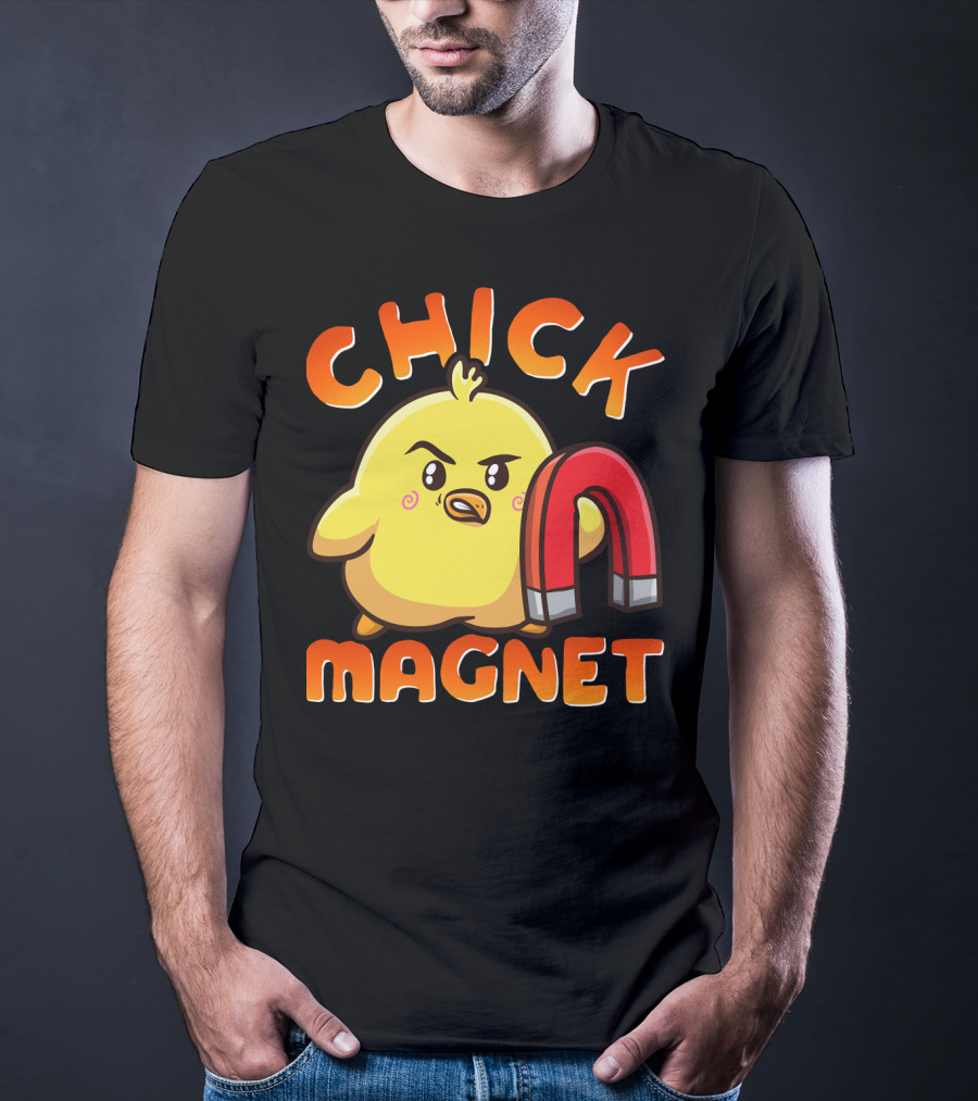 Chick Magnet Funny Halloween Costume Magnetic Little Chick With Magnet T-Shirt