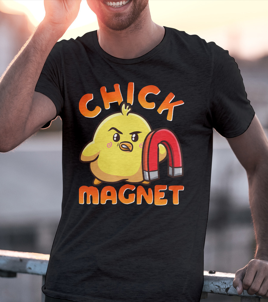 Chick Magnet Funny Halloween Costume Magnetic Little Chick With Magnet T-Shirt