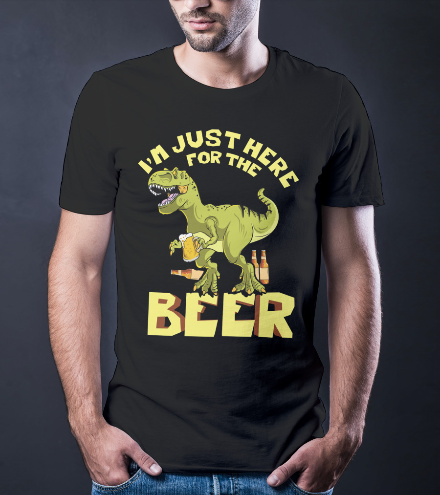 I'm Just Here For The Beer Rex Dinosaur Oktoberfest T-Shirt
