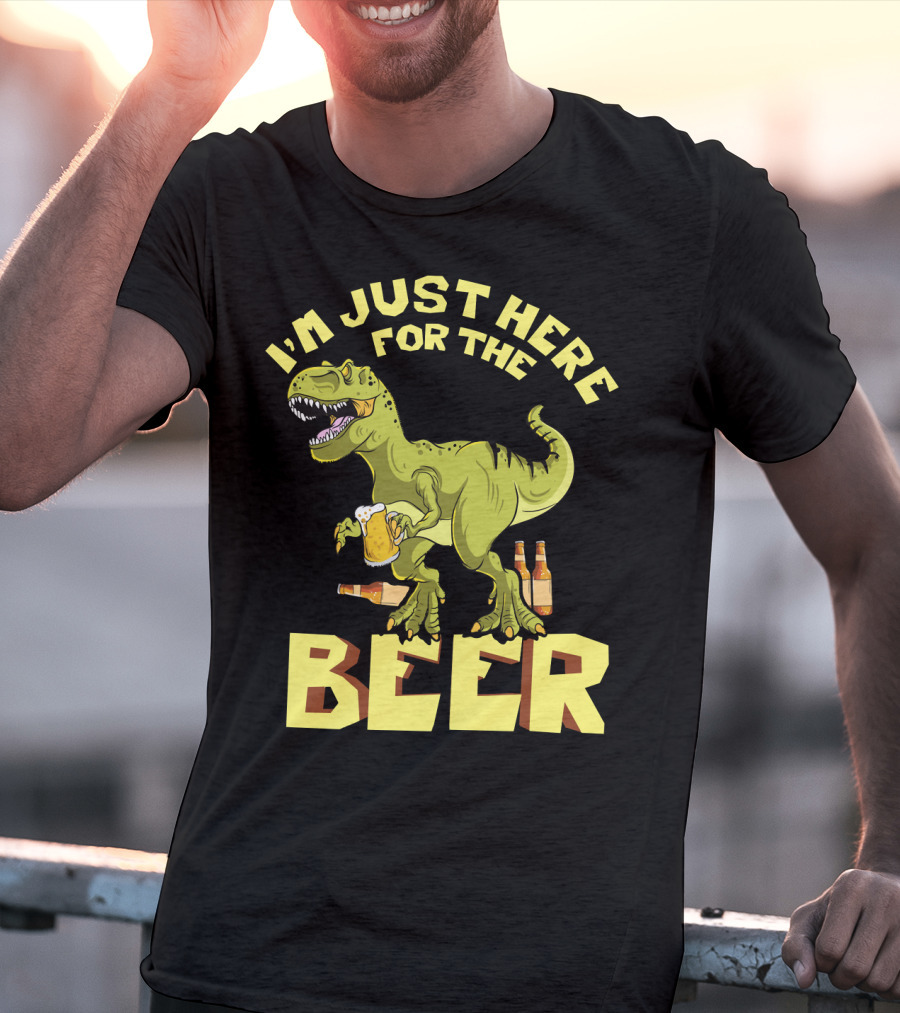I'm Just Here For The Beer Rex Dinosaur Oktoberfest T-Shirt