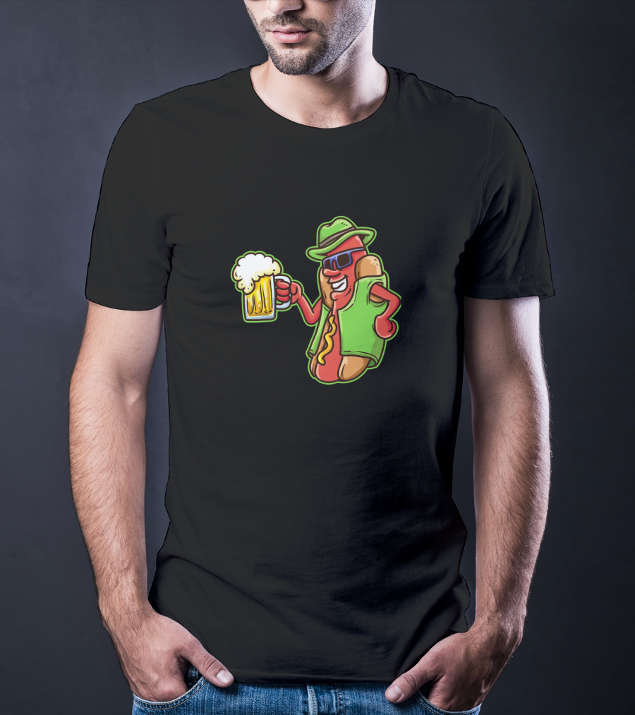 Oktoberfest Beer Hotdog Bratwurst German T-Shirt